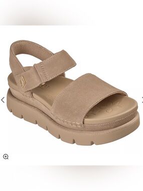 Skechers Women's Beige Suede Platform Sandals